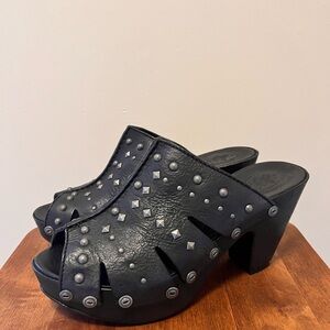 Studded Black Women's Mules